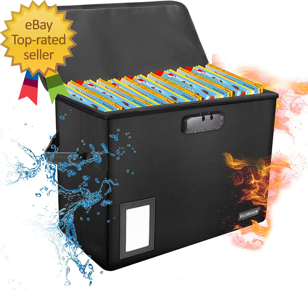 Comic Book Storage Box Fireproof & Water-Resistant Comic Book Box with Lock