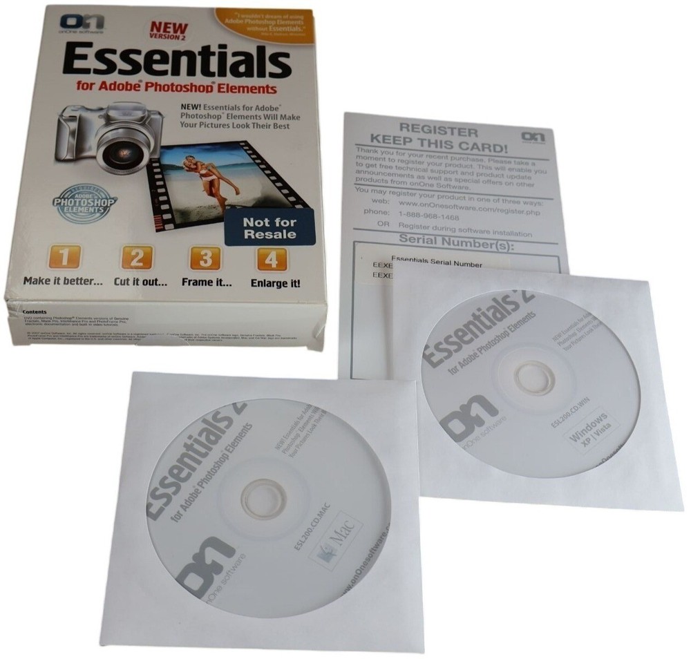 onOne Essentials 2 (2007) for Adobe Photoshop Elements Mac Win DVD Suite