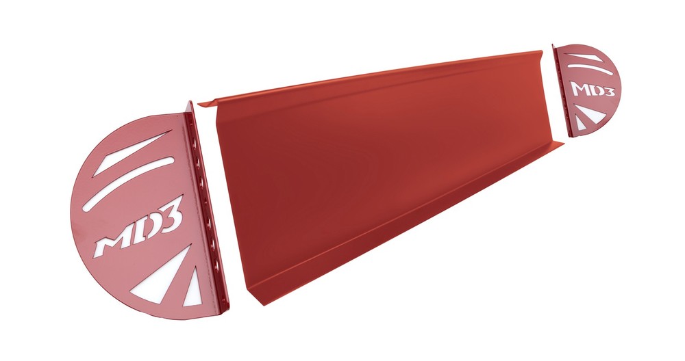 FIVESTAR MD3 Passenger Side Spoiler Kit with End Plates - Red, Plastic