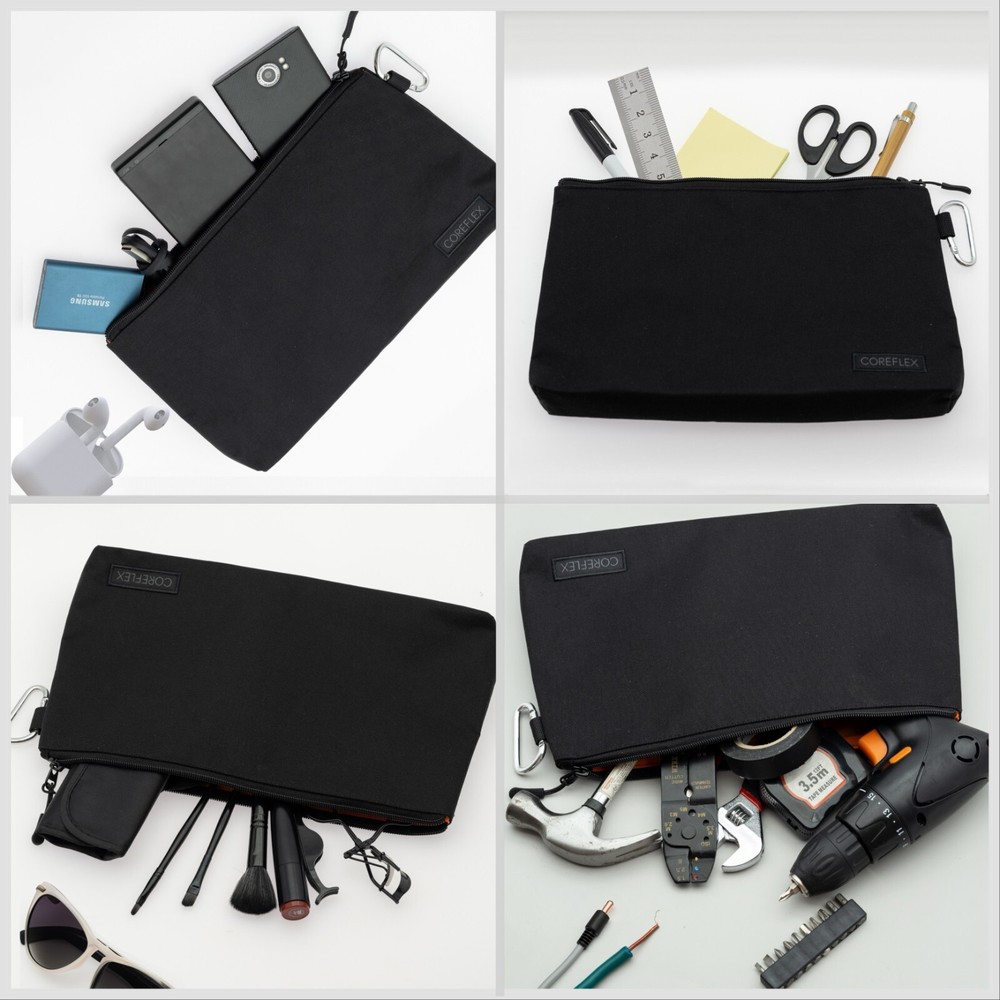 Coreflex 6 Pack Tool Pouch Zipper Bag, Small Tool Bag, Multipurpose Storage, Blk