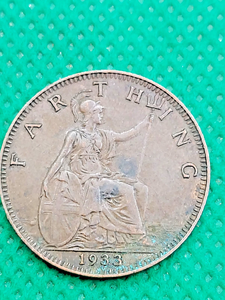 british farthing coin 1933
