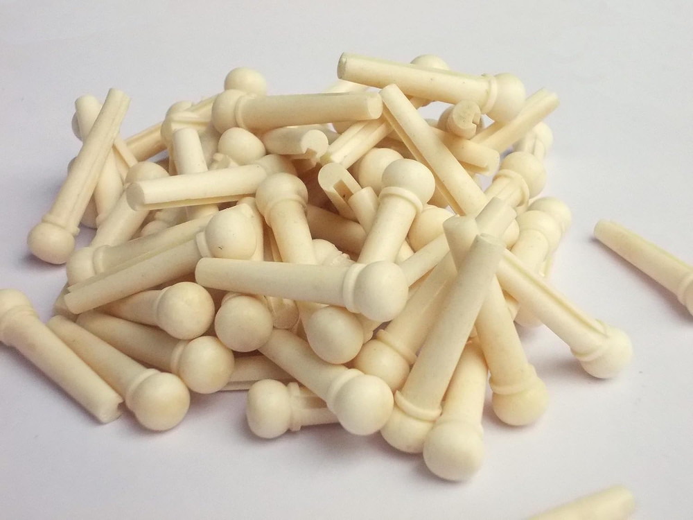 Guitar Bridge Pin Real Bone for Acoustic Classical 1 Set 6 Pcs