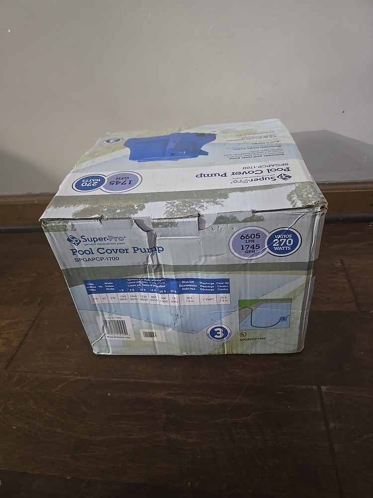 Super Pro SPGAPCP-1700 Automatic Swimming Pool Winter Cover Pump Powers