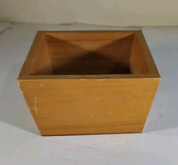 Sewing Button Box: Small Wood Box with side Handles