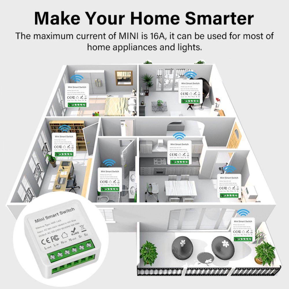 Smart WiFi Switch Switch Smart WiFi Switch White WiFi Module Home Devices