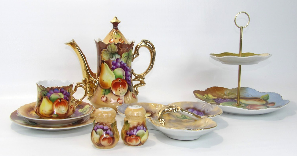 Vintage Lefton Heritage Fruit 8 Piece Assorted Serving Set