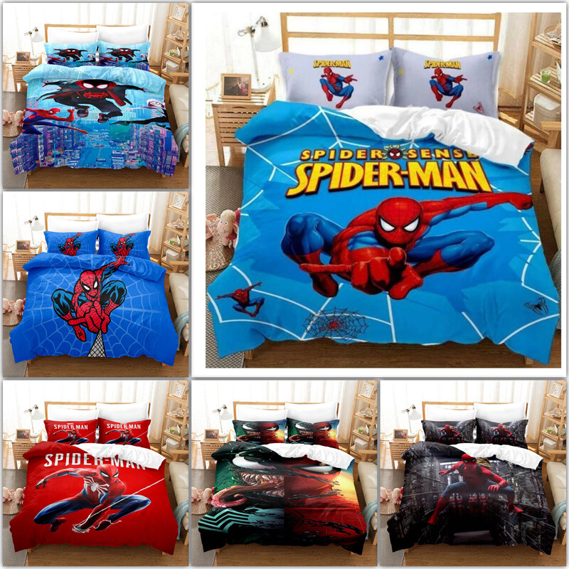 Spiderman Bedding Set 3PCS Cover Pillowcase Comforter Cover Spider-man US Size