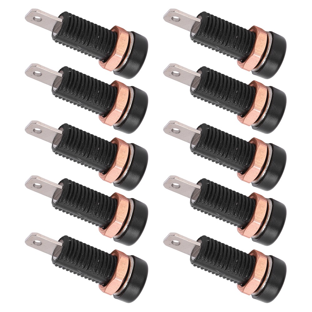 10pcs 4mm Banana Socket Mount Binding Post Connector Adapter Panel Black US