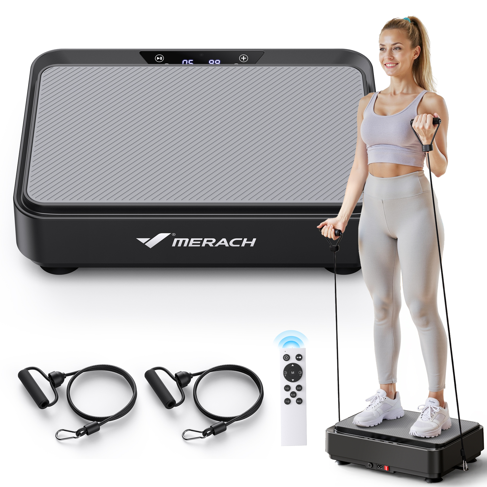 MERACH Vibration Plate Exercise Machine Weight Loss Fitness Platform For Home