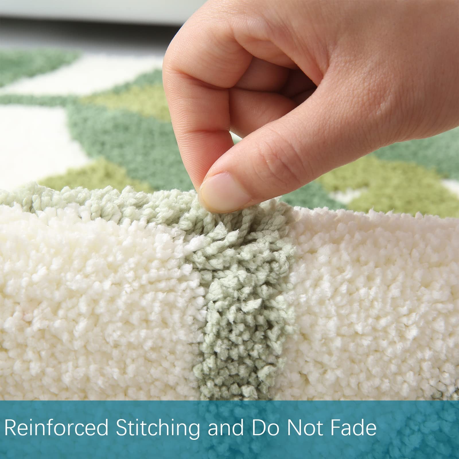 Bathroom Runner Rugs - Extra Large Green Bathroom Rug for Bathtub, Shower Roo...