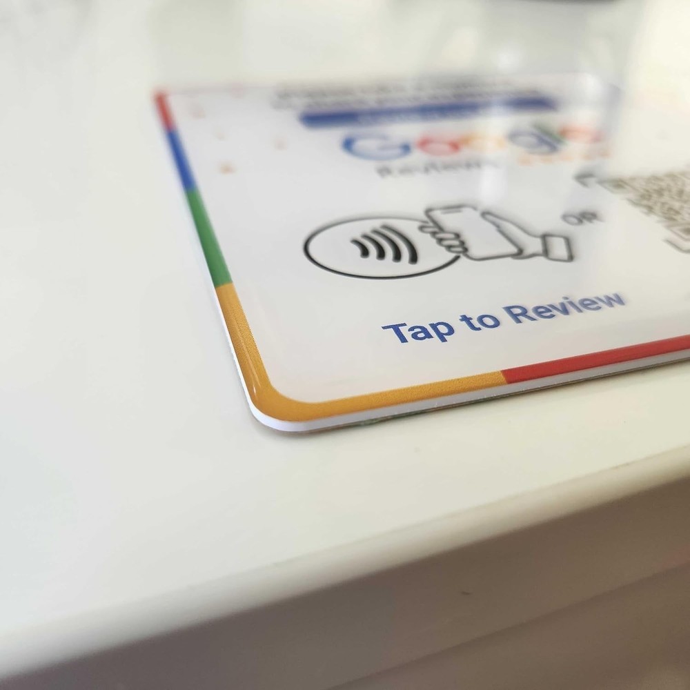 Dual-Function NFC Epoxy Plate for Google Reviews - No Subscription Required