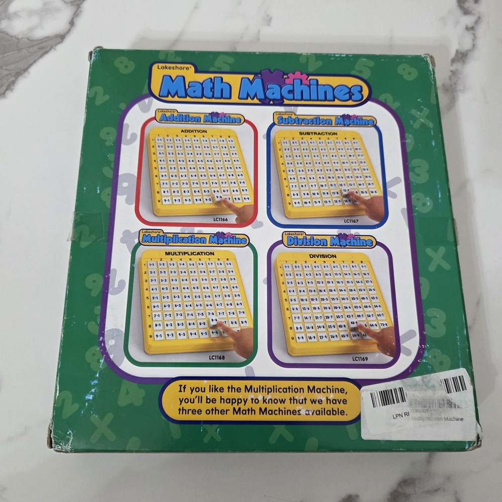 Lakeshore Multiplication Math Machine LC1168 Learning Toy Open Box