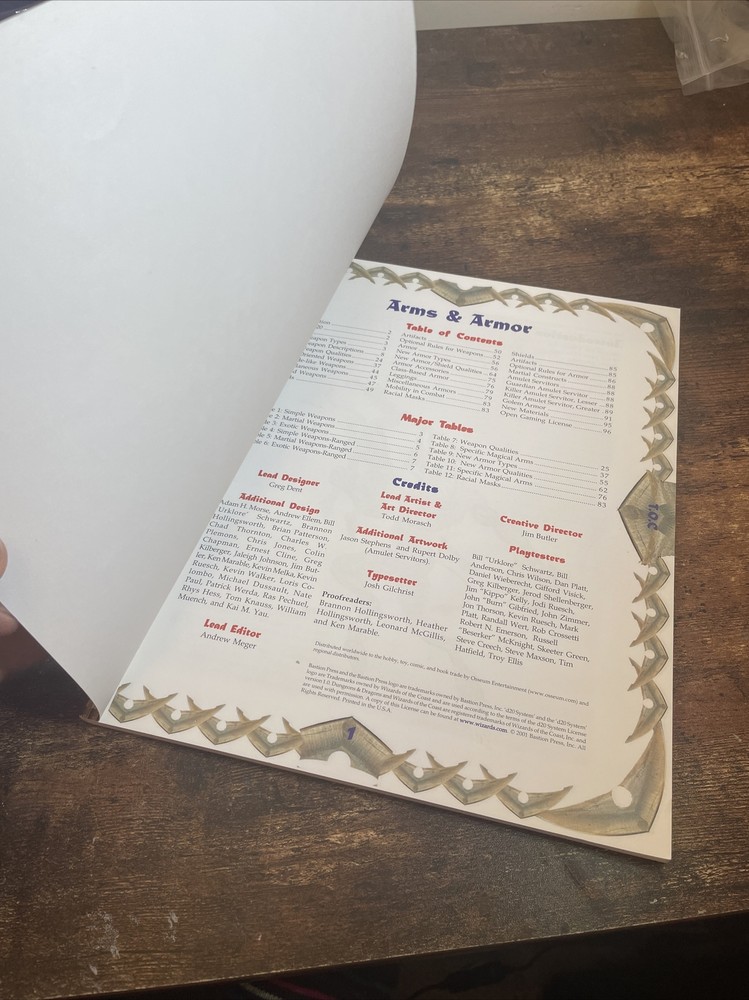 Arms & Armor - Bastion Press D20 D&d 3rd sourcebook
