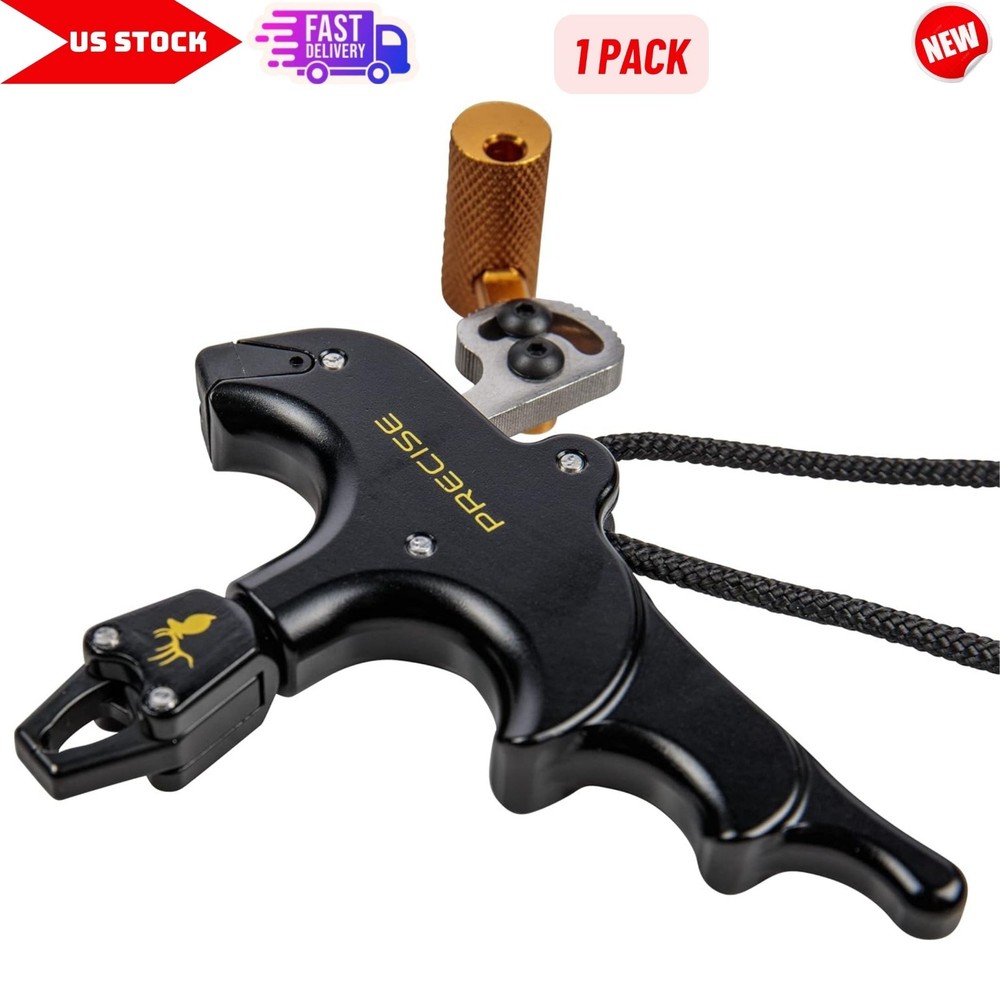 Precise Bow Release, 4-Finger T Handle Release 360° Caliper Trigger w/ Strap