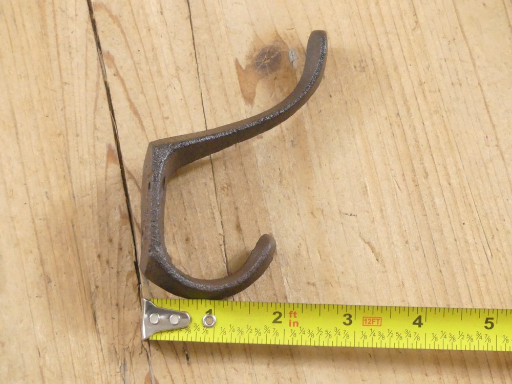 2 Coat Hooks Hat Hook **ROUGH CASTING** Hall Tree 3" Rustic Cast Iron