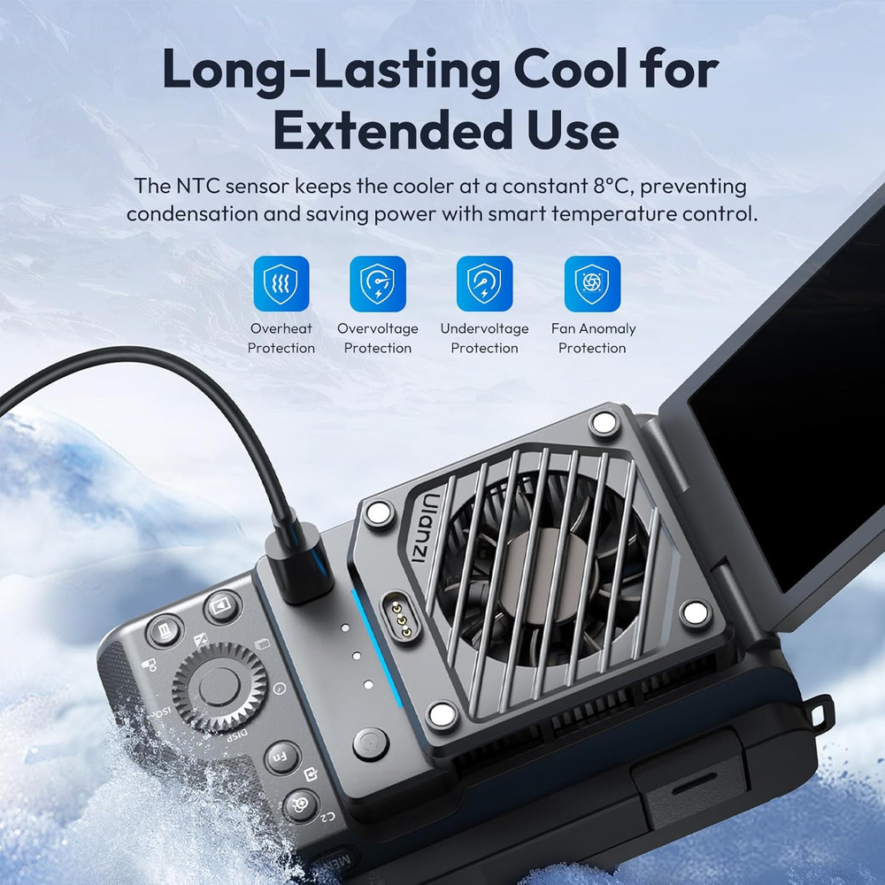 CU01 Camera Cooling Kit for DSLR & Mirrorless with Rechargeable Battery