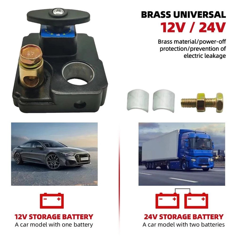 Compact Battery Disconnect Switch 12V 24V Suitable for Multiple Vehicles