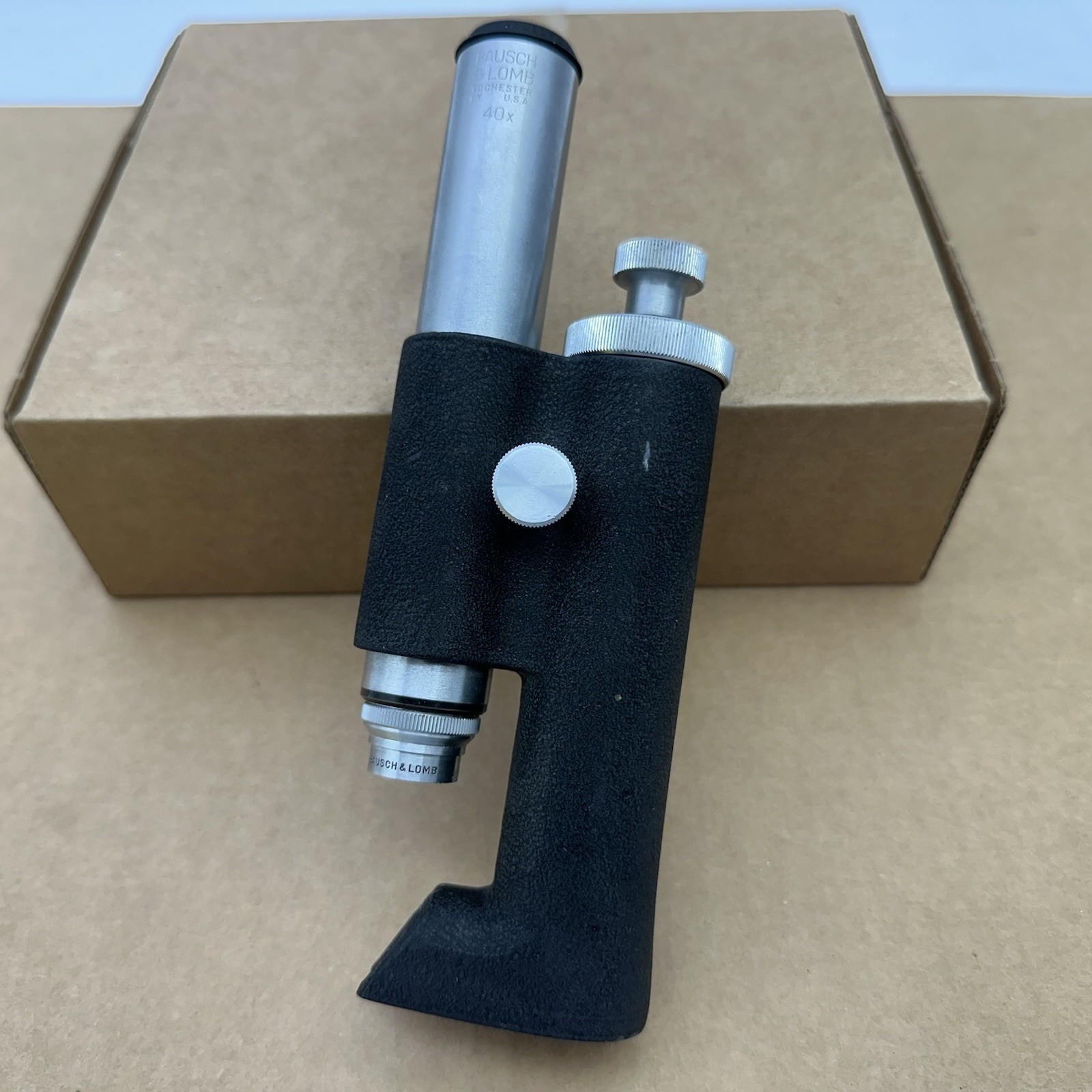 Vintage Bausch & Lomb Shop Field Microscope 40X  / 32MM 0.10 Rochester USA