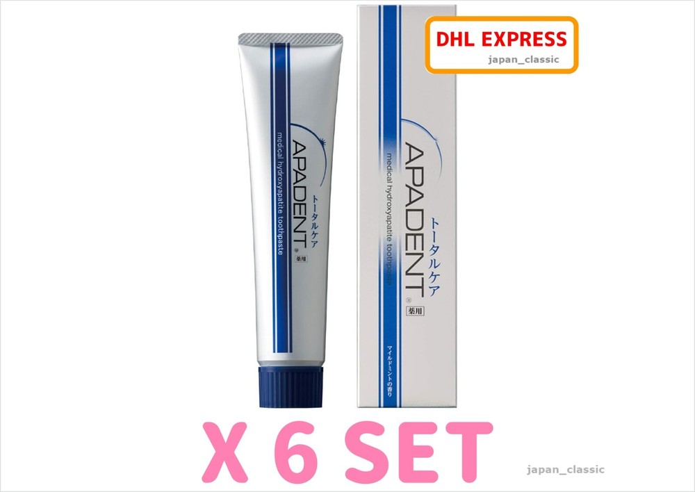 APADENT TOTAL CARE TOOTHPASTE HYDROXYAPATITE MILD MINT 100g X 6 SET