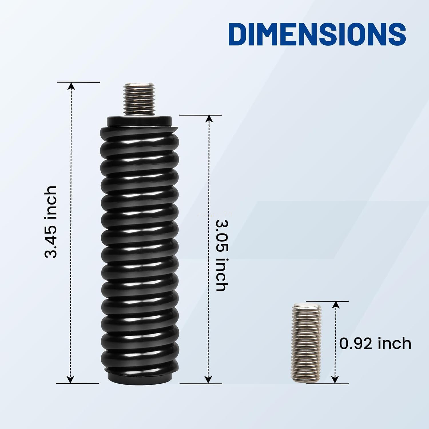 CB Ham Radio Antenna Spring SS3H Stainless Steel 3/8-24 Threads Mount Up to 5Ft