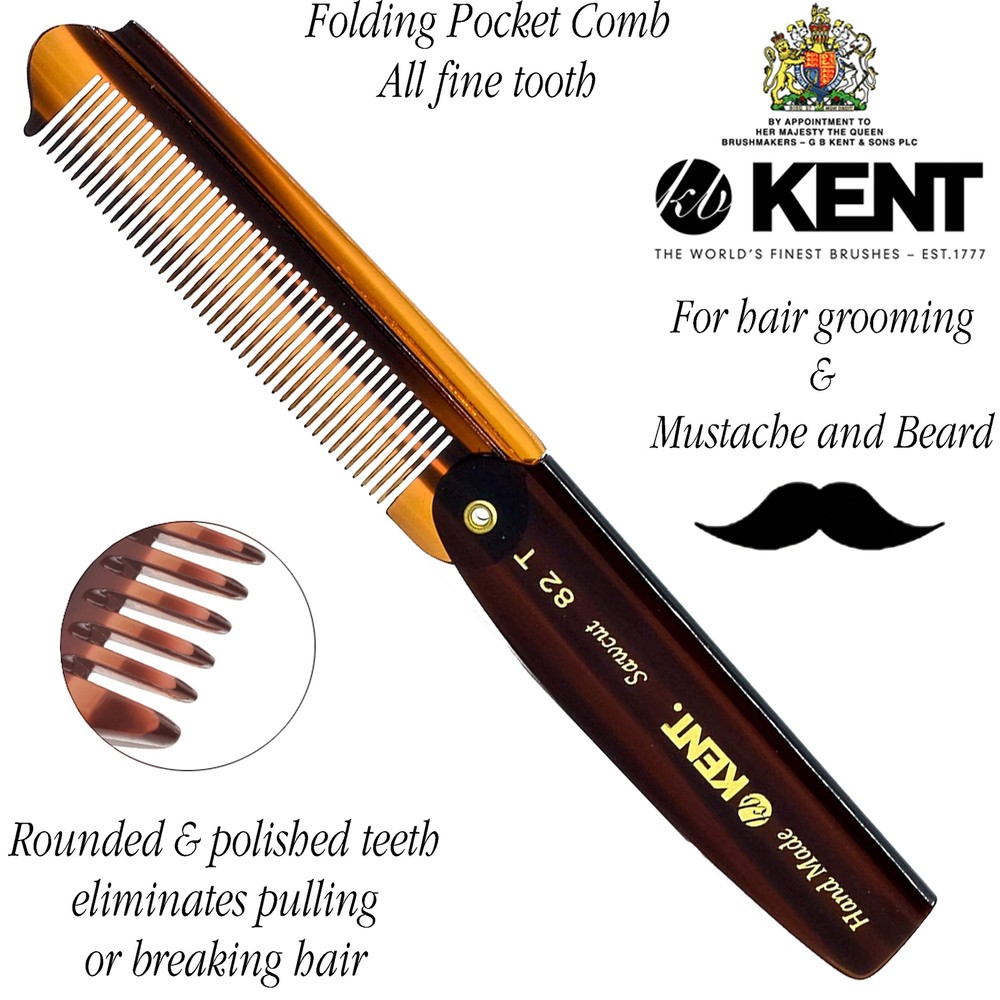 4" Handmade Fine Tooth Folding Pocket Comb for Men