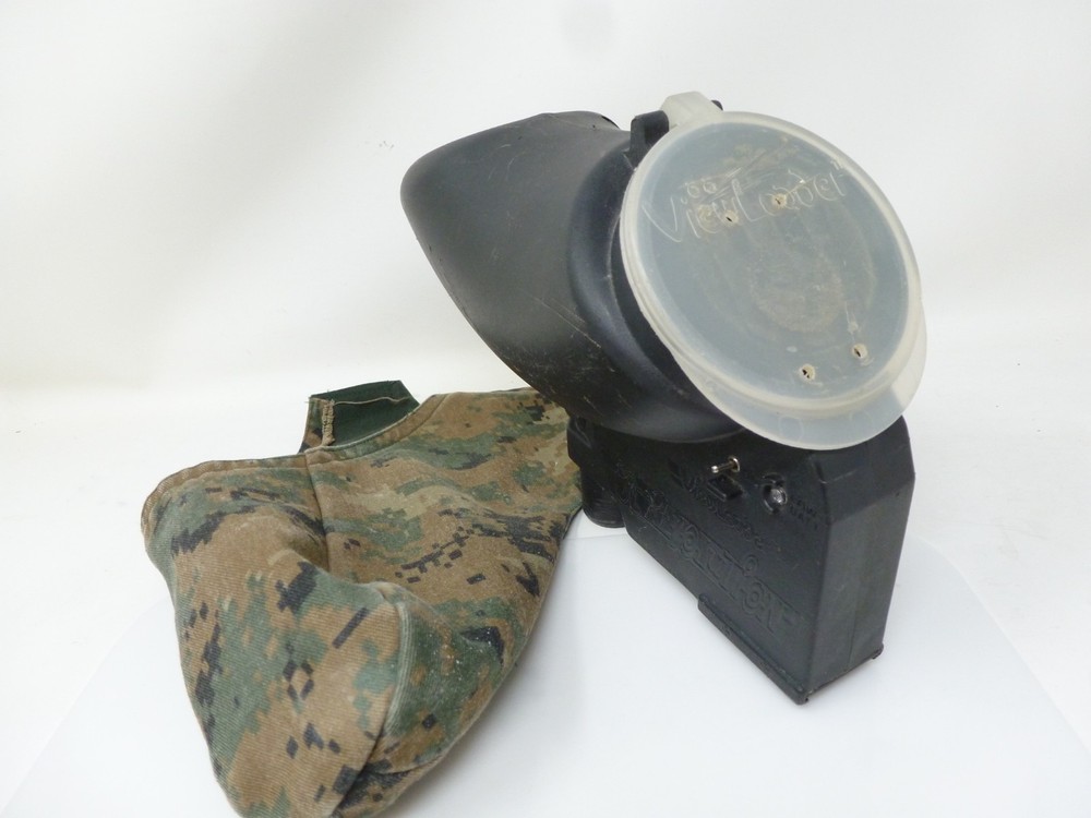 VIEWLOADER REVOLUTION ELECTRONIC PAINTBALL LOADER + CAMO COVER HOPPER VIRTUE EGG