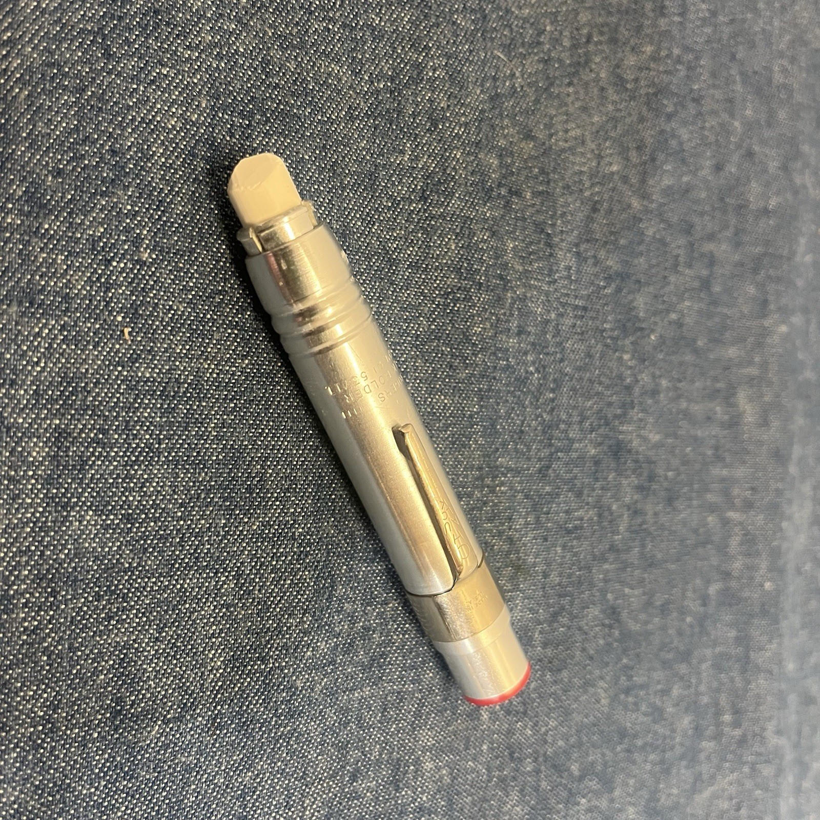 Vintage Rogers Chalk Holder Chalk Chuck Red Cap End Reloadable Spring Loaded