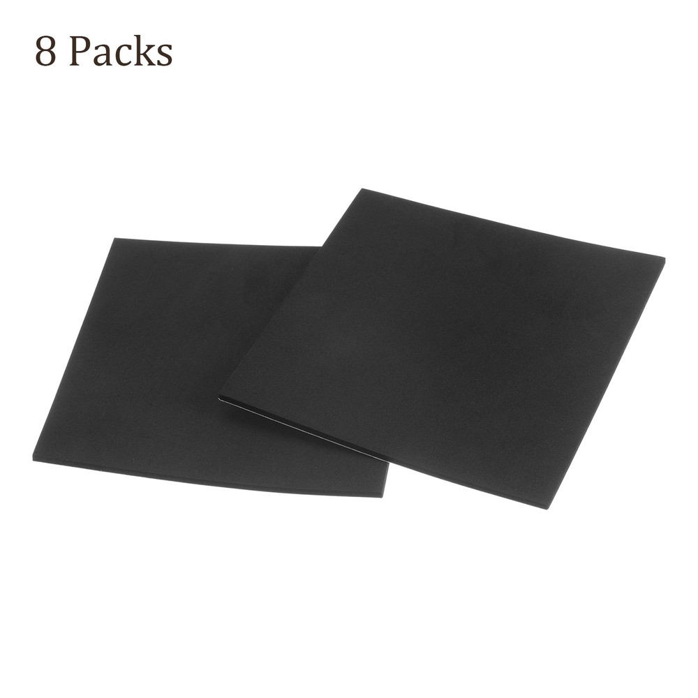 8pcs Adhesive Foam Padding Sheets-[1/8" x 4"] Square Adhesive Foam Padding Black