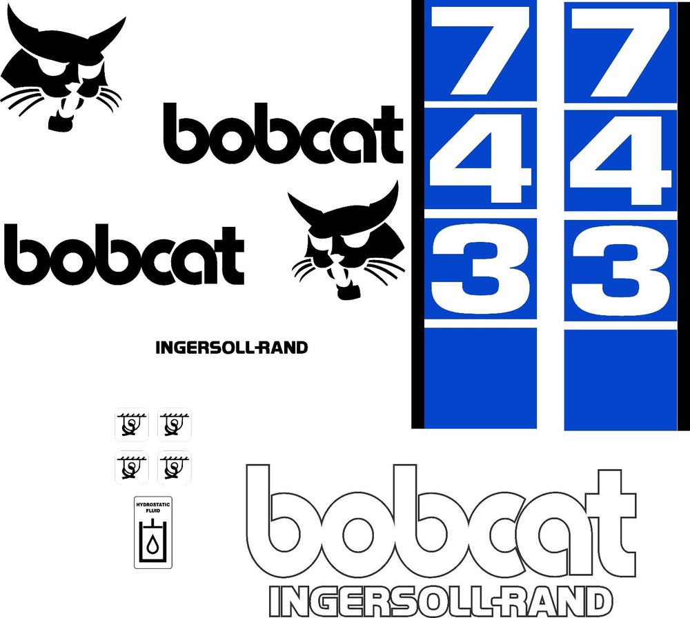743 d Replacement decals decal kit / sticker set skid loader steer fits bobcat