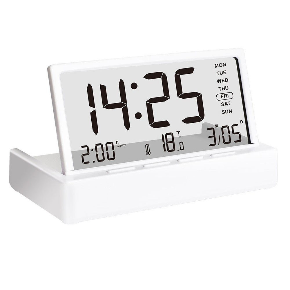 Digital LCD Alarm Clock with Temperature Date Week Display Portable Desktop