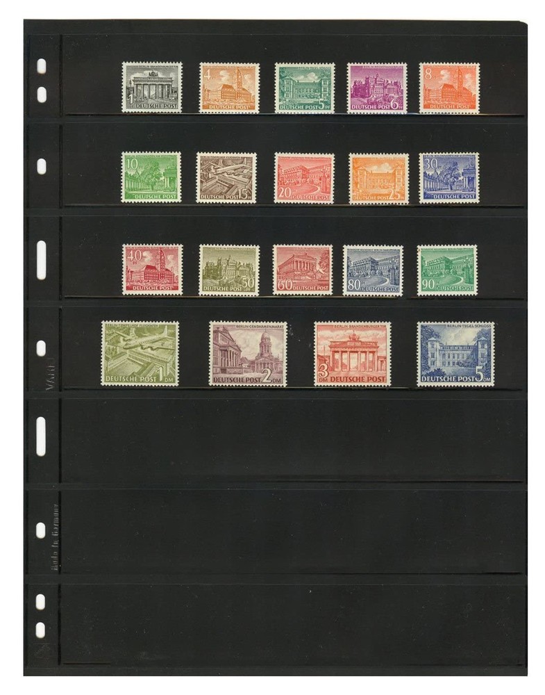 100 Lighthouse Vario 7S Stamp Stock Pages 7 Rows Sheets In Black Double Side New