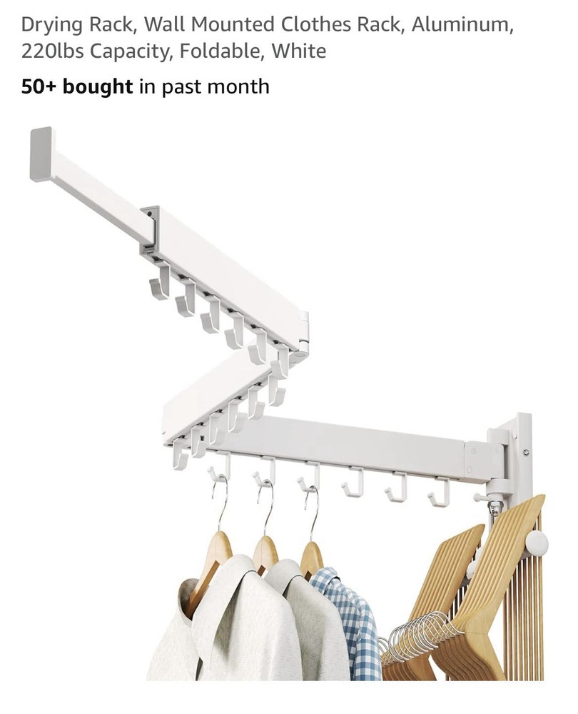 Retractable Wall-Mounted Laundry Drying Rack - Space-Saving Clothes Organizer