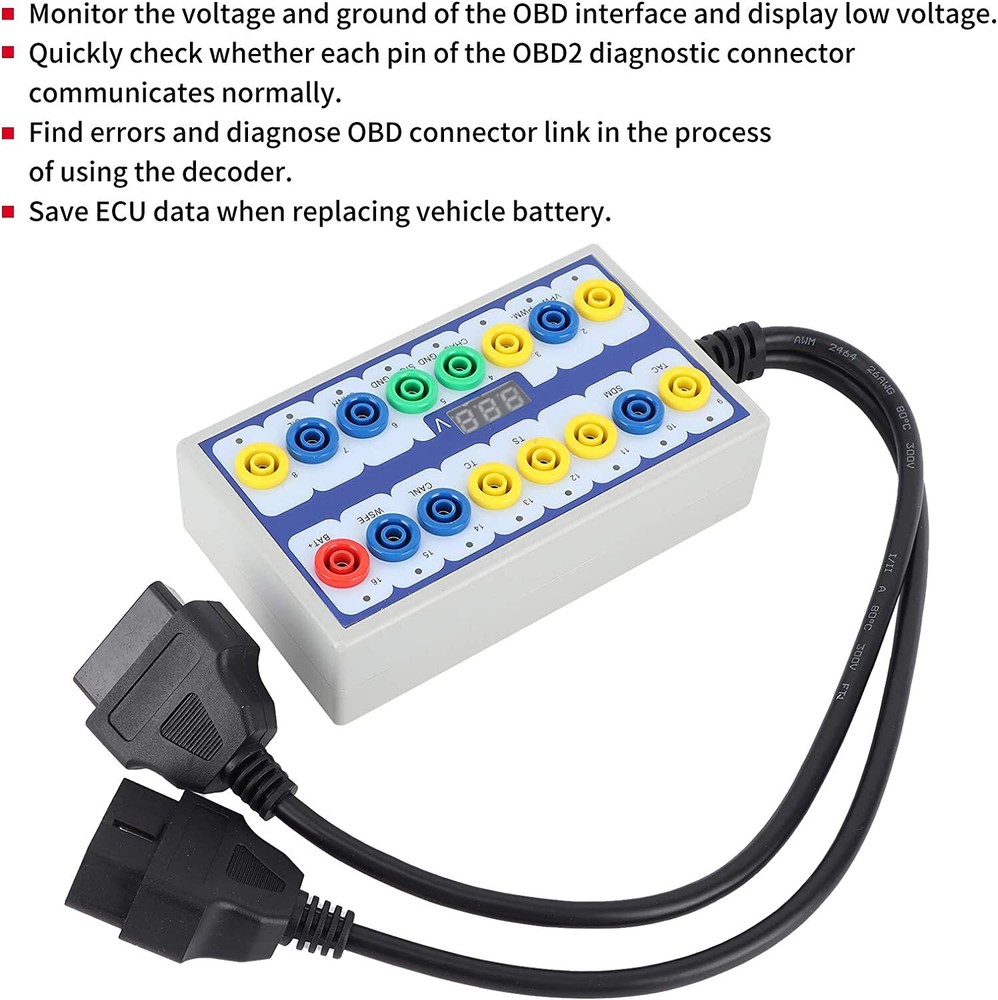 OBDII Protocol Detector and BreakOut Box Tester for OBD Line Break Out Box