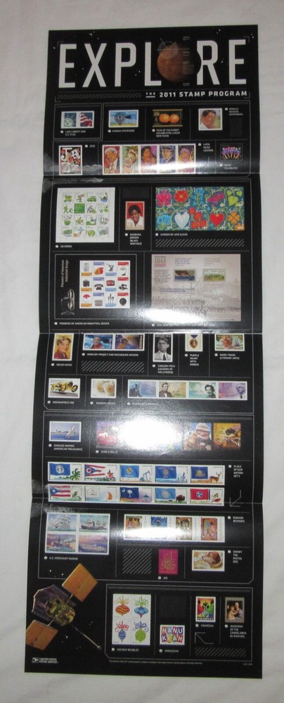 2011 US Stamp comprehensive issue Poster 11" x 32" every postage issue
