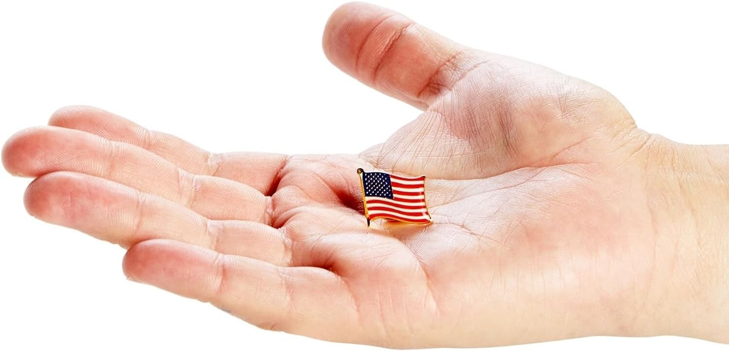 American Flag Lapel Pins Lot of 100 0.75-inch USA Tie Tack