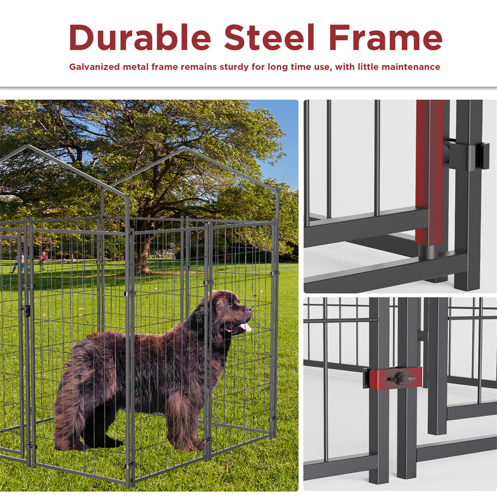 Heavy Duty Dog Kennel Pet Welded Metal Playpen Large Animal Cage Outdoor Indoor