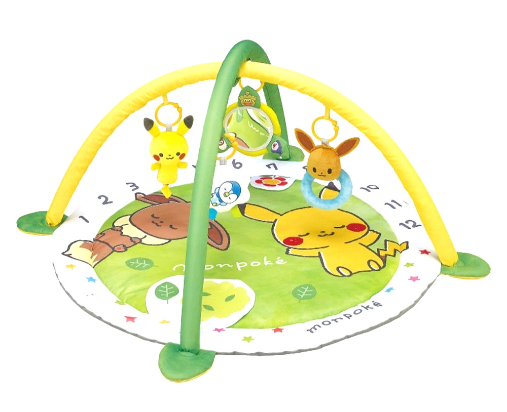 Pokemon Monpoke Baby Gym Play Mat Rattle Pikachu Eevee Newborn Toy Japan Gift