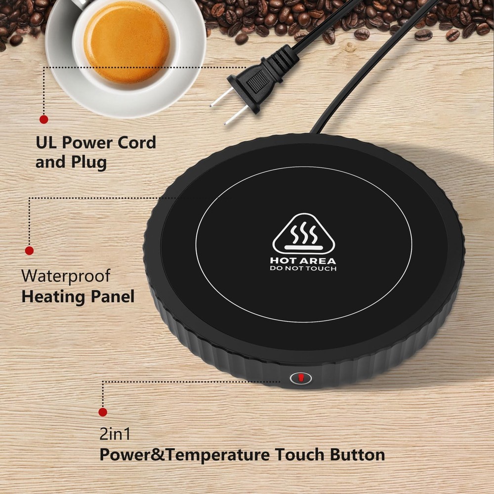 Mug Warmer, Coffee Warmer with Three Temperature Medium, G-black