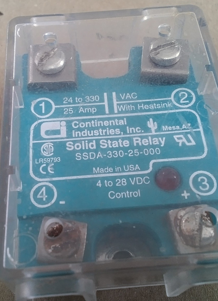 Continental Industries SSDA-330-25-000 Solid State Relay, 25Amp