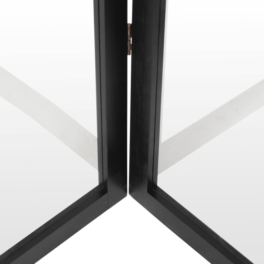 6 ft. Tall Clear Plastic Partition Black 6 Panel