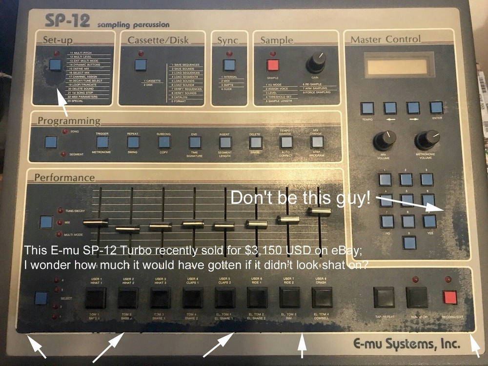Full Set: SP-12 Replacement Faceplate + Jackplate Overlays for E-mu SP12 - NEW!