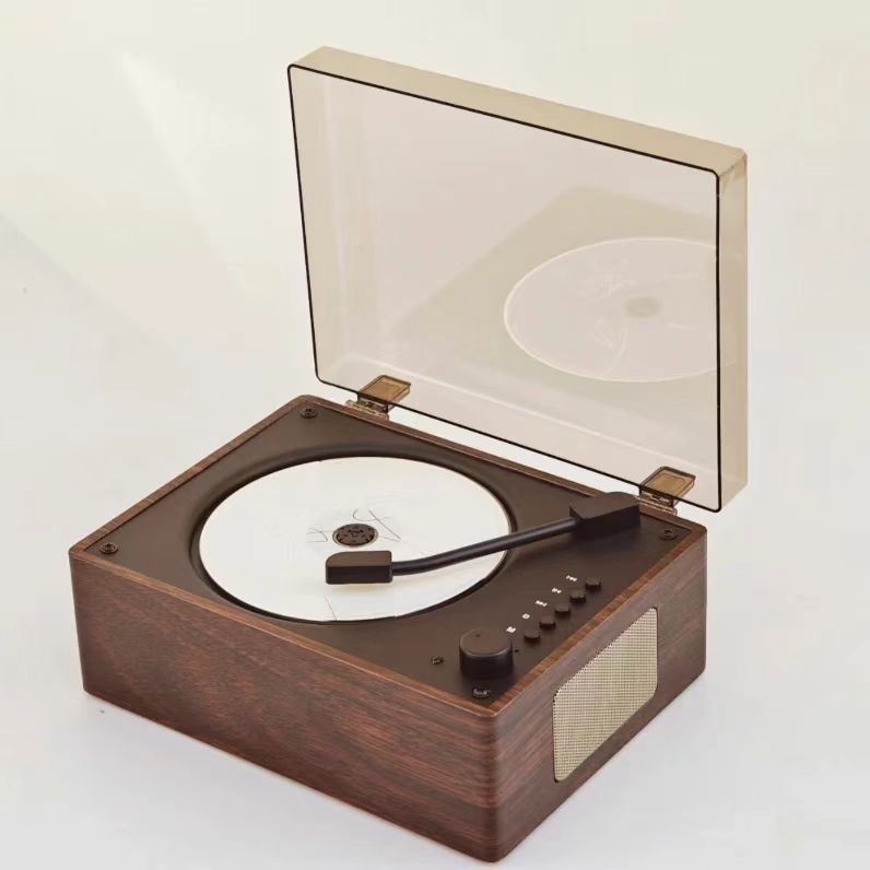 Retro Portable CD Player Record Player/Turntable Style + Built-In BT Speaker