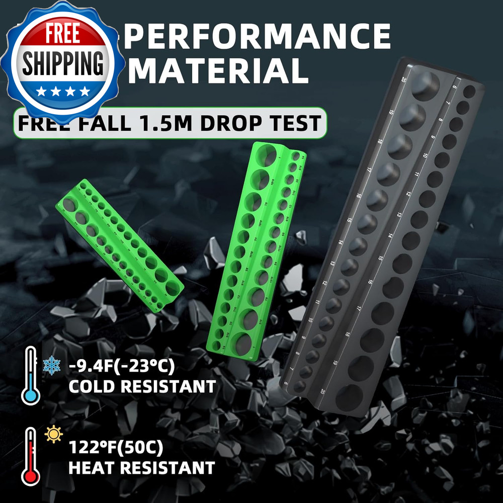 Magnetic Socket Organizer Holder Set for Tool Box Drawer, Toolbox Organization I