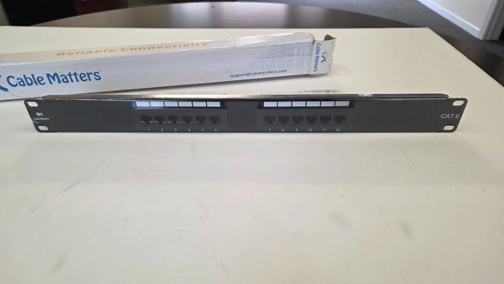 NEW Cable Matters CAT6 12 Port Patch Panel UL Network Ethernet 19" Rack Mount