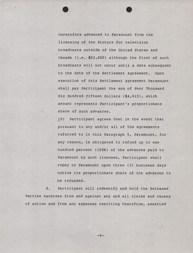 RICHARD GERE - DOCUMENT DOUBLE SIGNED 10/28/1985