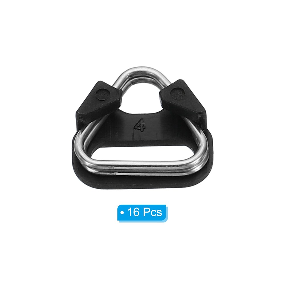 16 x Camera Strap Lug Ring Metal Triangle Split Hook Adapter Cap Silver Black