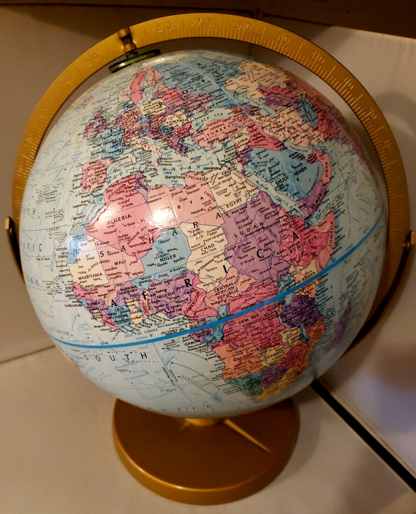 Replogle World Nation Rotating Globe 12" Diameter Tiltable Terrence Donovan