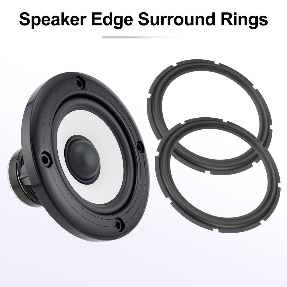 Black 12 Inch Rubber Notch Speaker Edge Surround Ring 4 Pcs