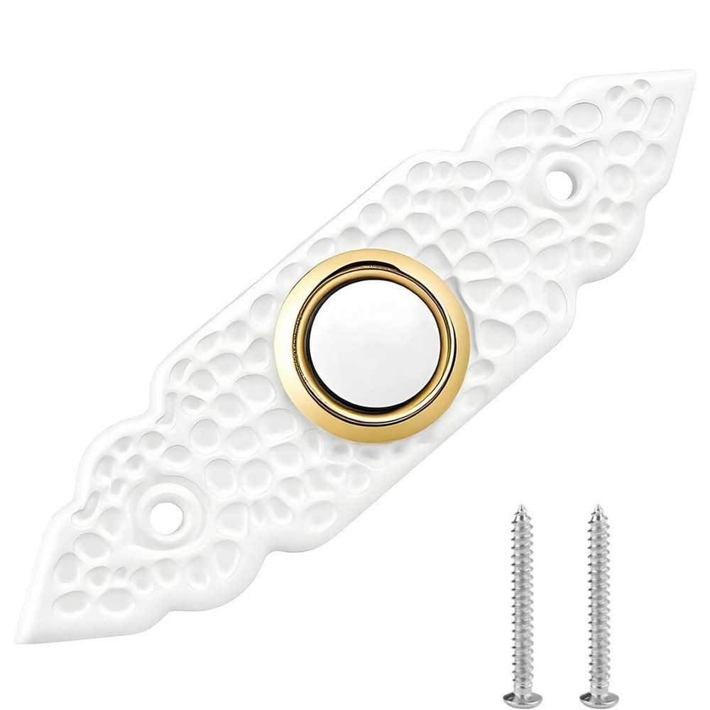 White Wired Doorbell Button Replacement with Reinforced Internal Components