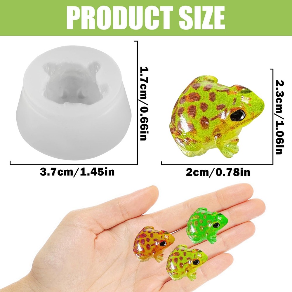 Mini Cute Frog Shape Resin Silicone Molds Tiny 3D Animal Theme